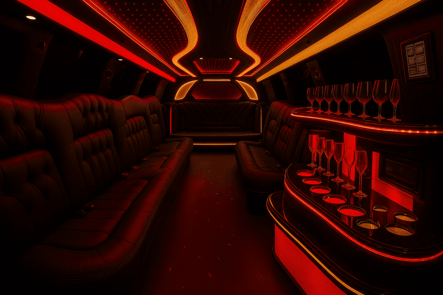 12-Passenger Stretch Limousine interior view