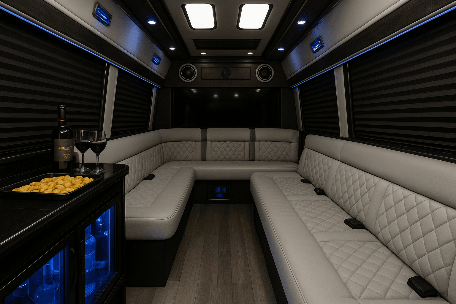 14-Passenger Limo Sprinter interior view