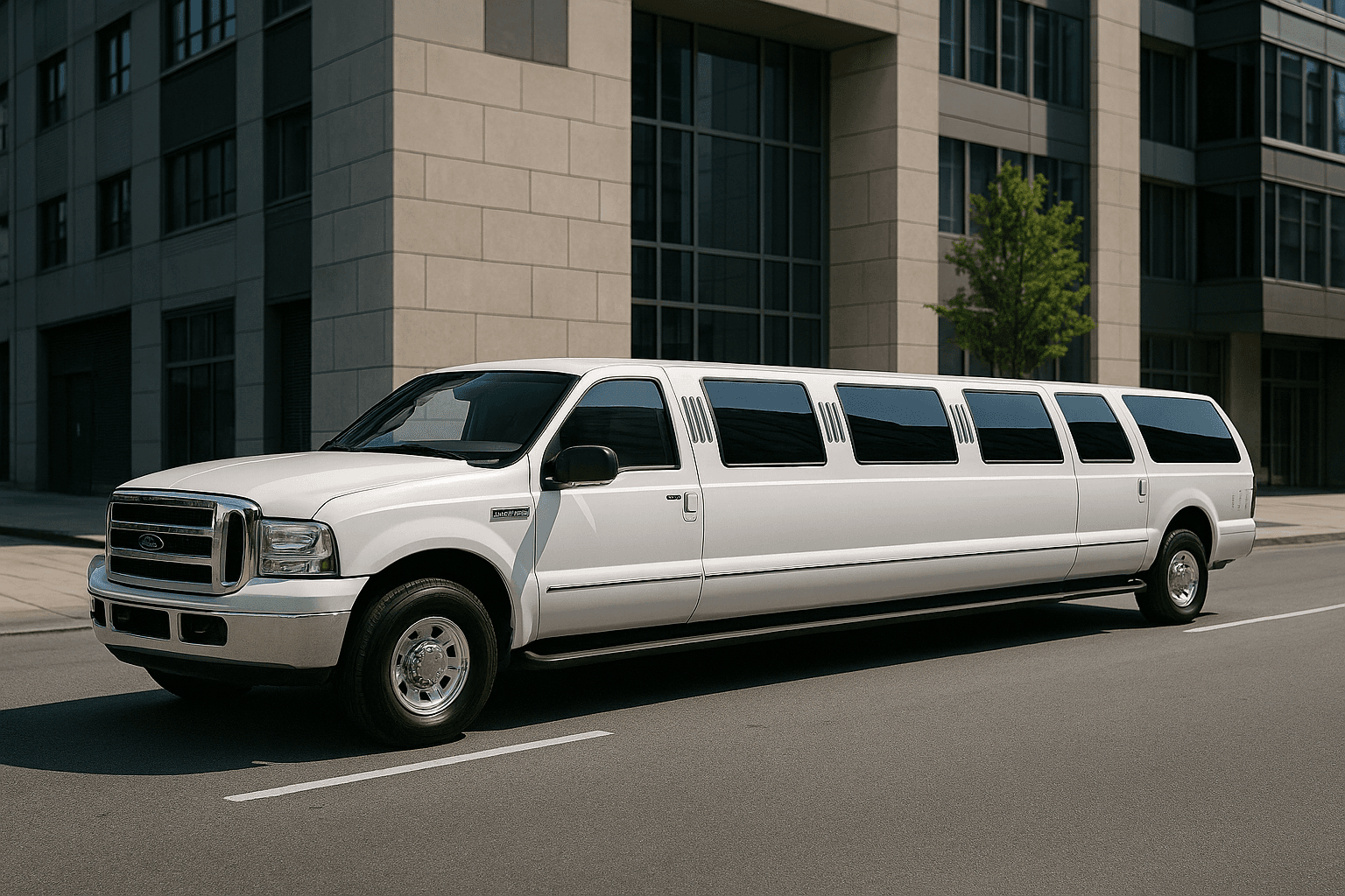 16-Passenger Stretch Limousine exterior view