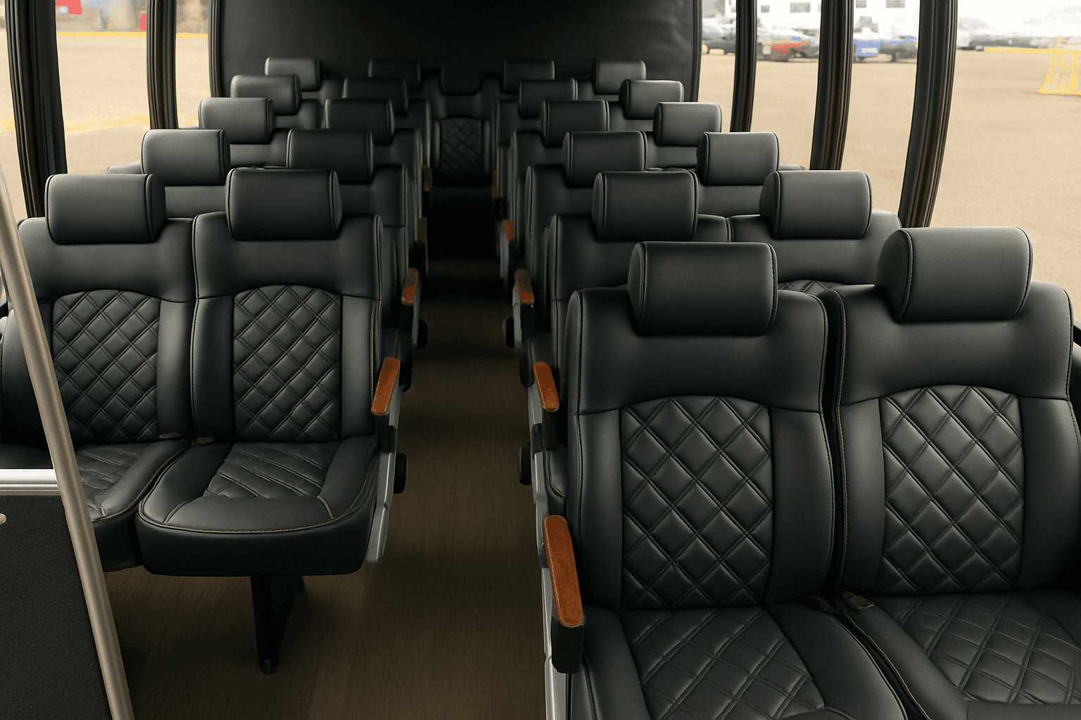 18-Passenger Coach Bus interior view