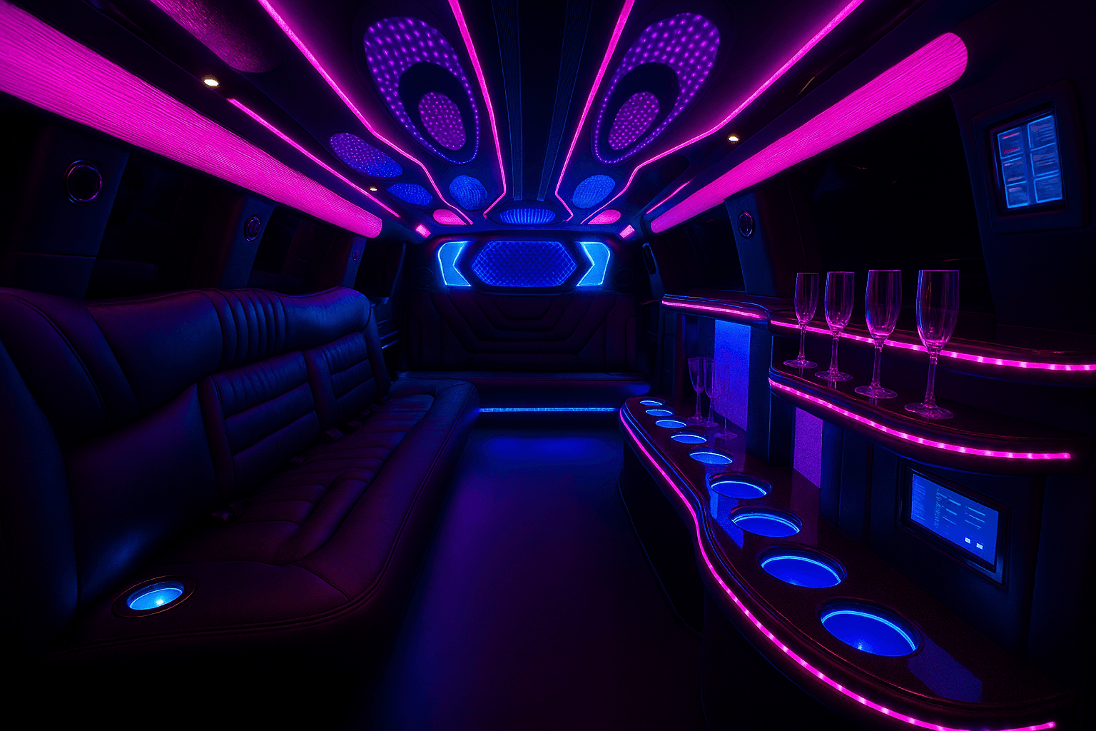18-Passenger Stretch Limousine interior view