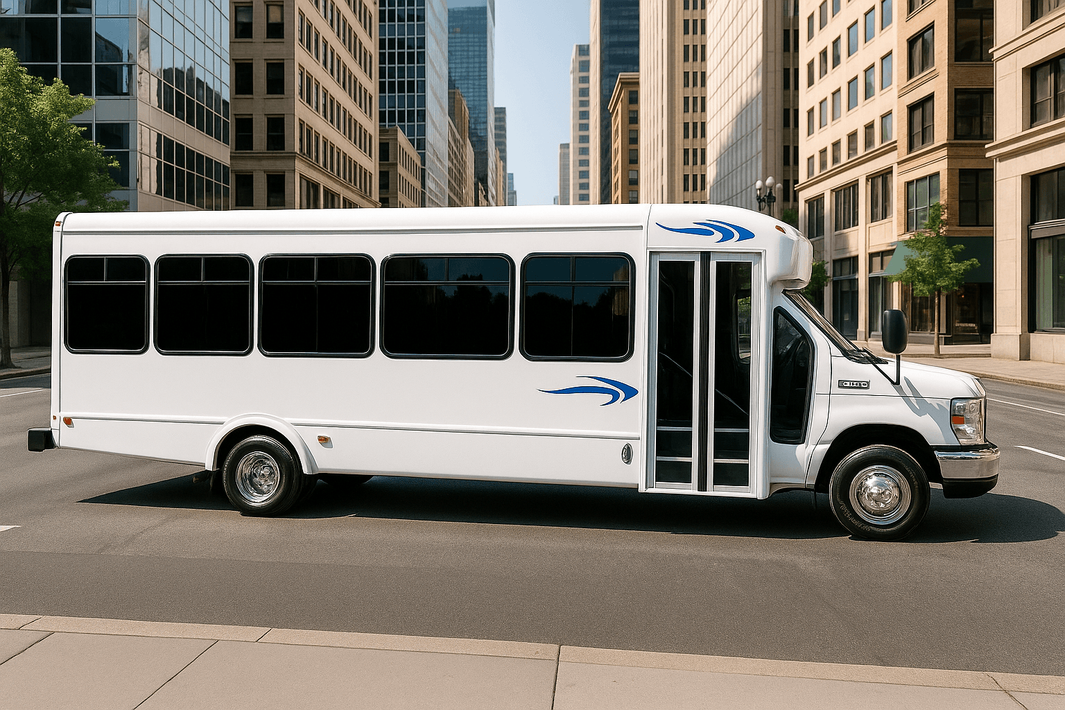 20-Passenger Coach Bus exterior view