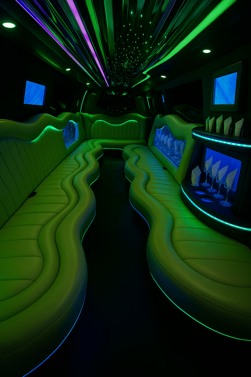 22-Passenger Stretch Limousine interior view