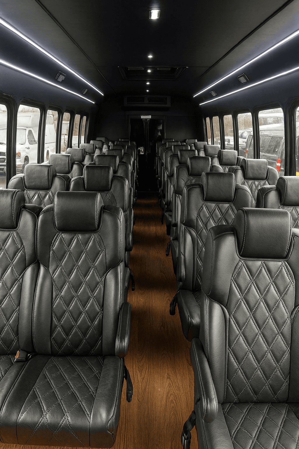 34-Passenger Coach Bus interior view