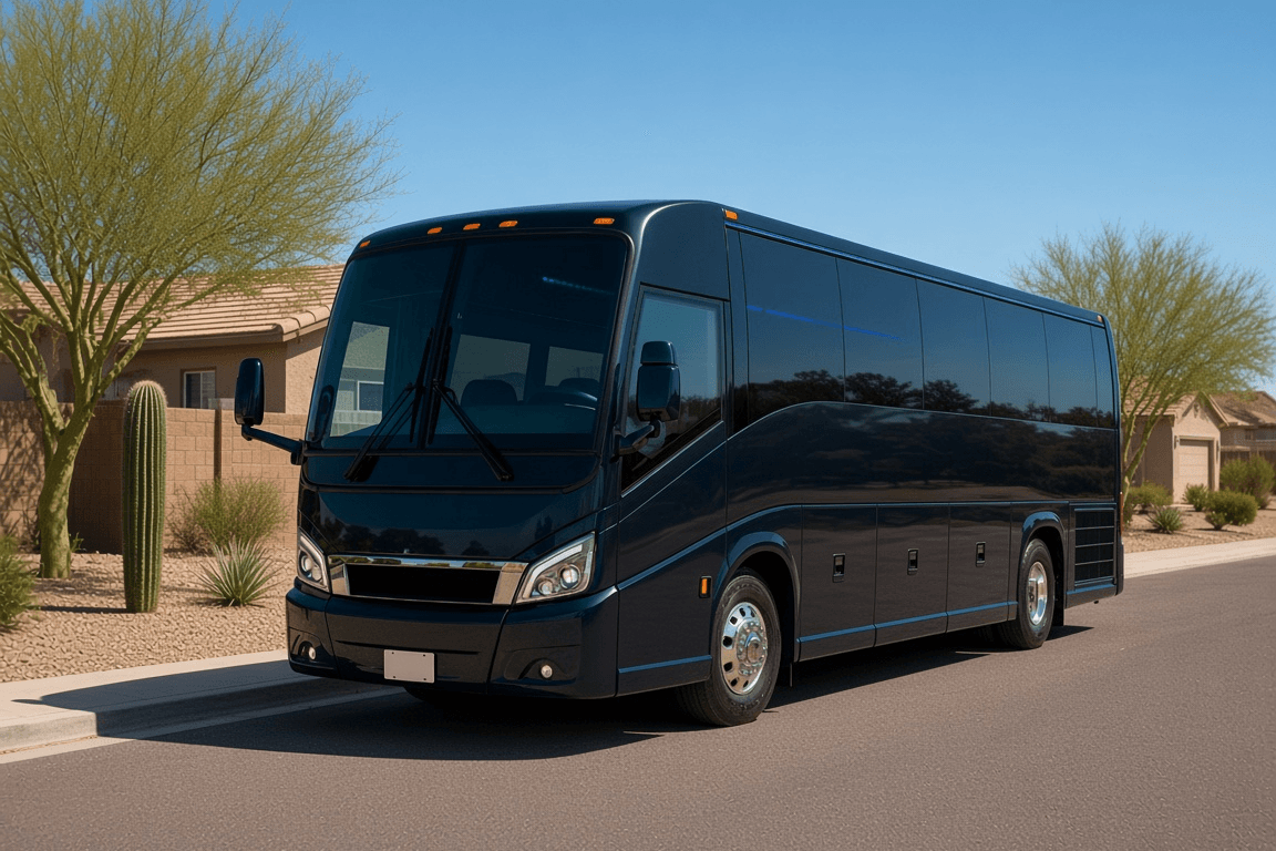 40-passenger coach bus exterior ready for a group charter