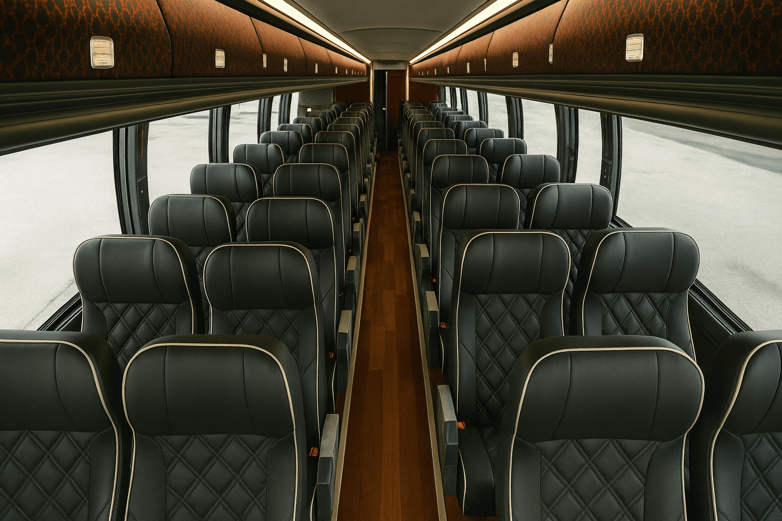 54-Passenger Coach Bus interior view