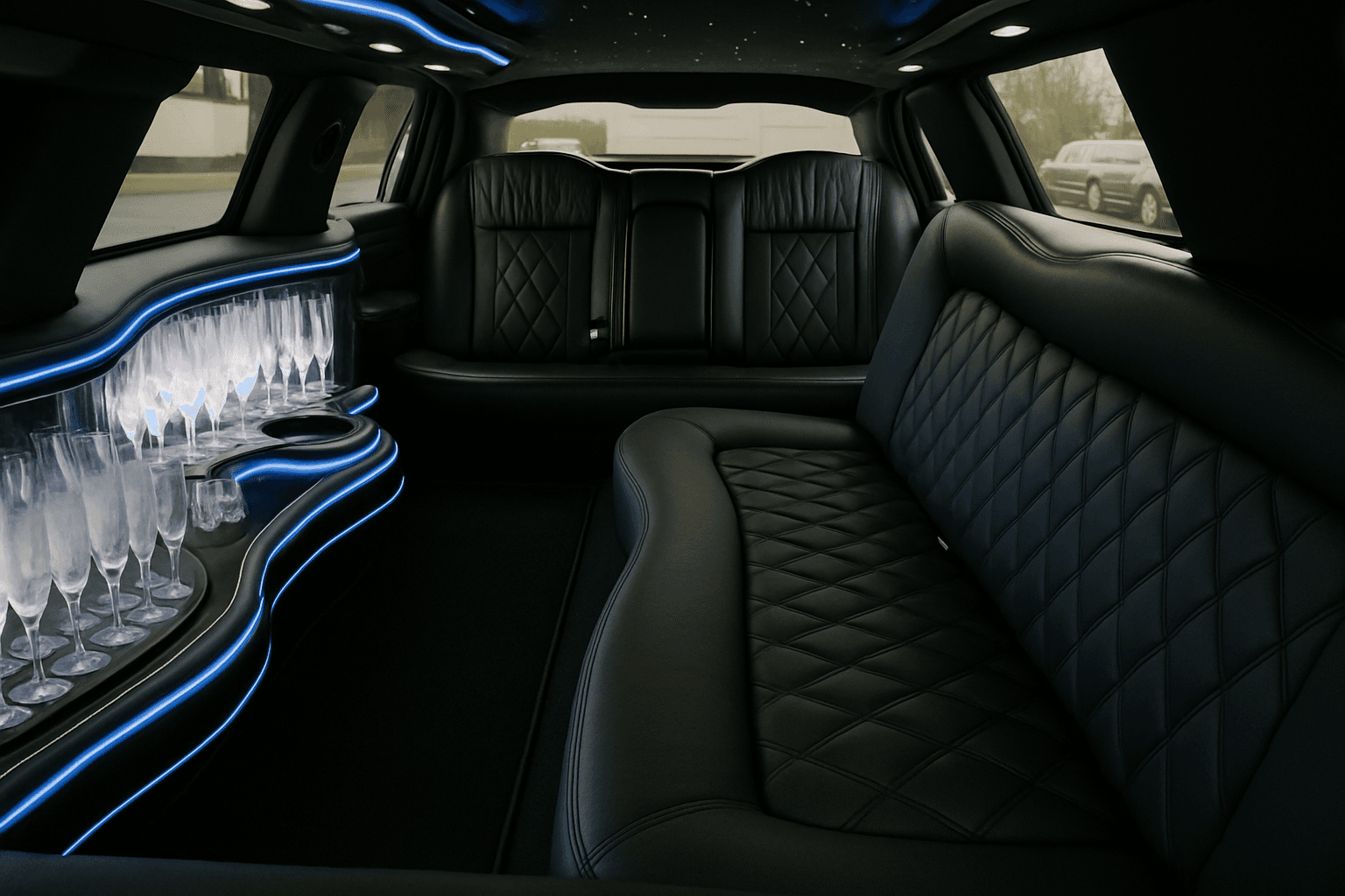 8-Passenger Stretch Limousine interior view
